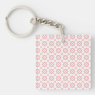Porte-clés Joli motif rose et blanc féminin
