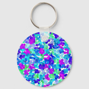 Porte-clés Joli motif rose violet aqua bleu pour petits doigt