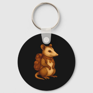 Porte-clés Joli opossum randonneur camping randonneur forêt