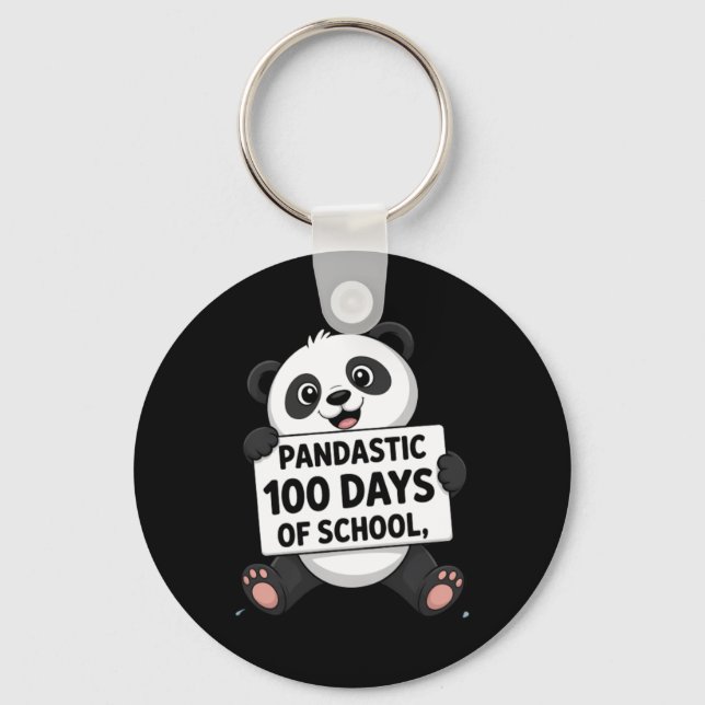 Porte-clés Joli panda 100 jours à l'école (Recto)