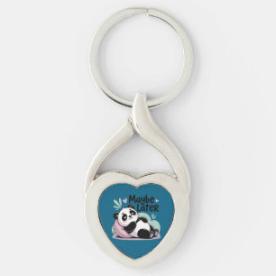 Porte-clés Joli Panda Paresseux – “Peut-être Plus Tard” Panda