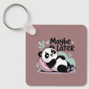 Porte-clés Joli Panda Paresseux – “Peut-être Plus Tard” Panda