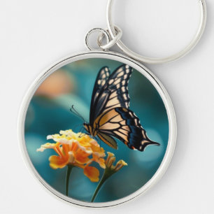 Porte-clés Joli papillon sur une fleur