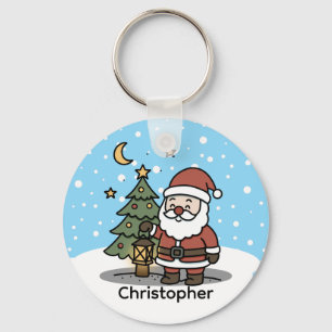 Porte-clés Joli Père Noël de Noël Personnalisé
