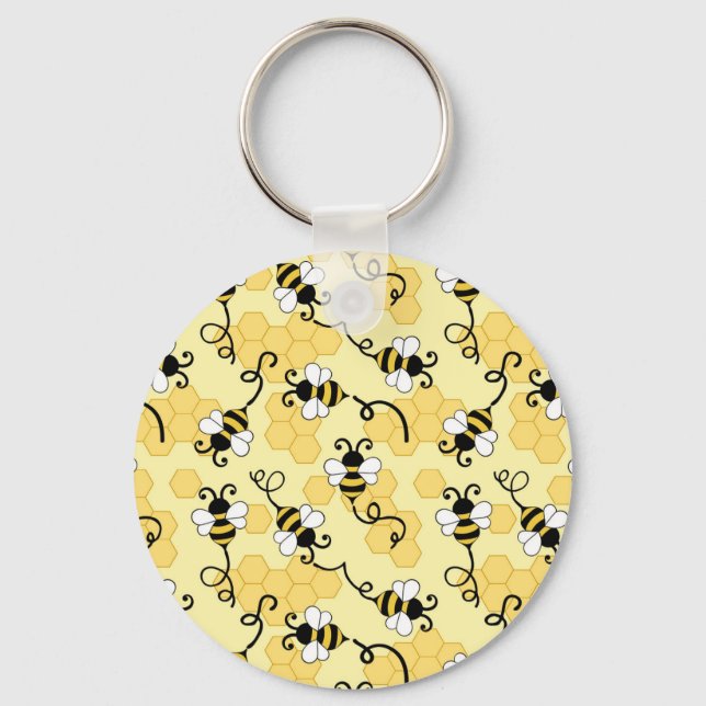 Porte-clés Joli petit motif abeilles (Recto)