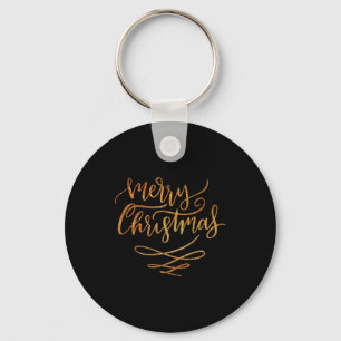 Porte-clés Joli pinceau doré écriture Joyeux Noël T Shirt