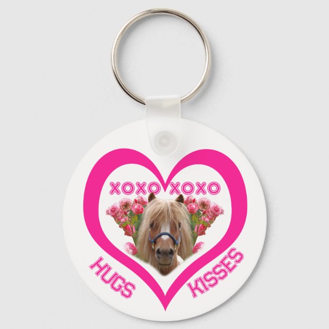 Porte-clés Joli Poney en Rose pour la Saint-Valentin (Recto)
