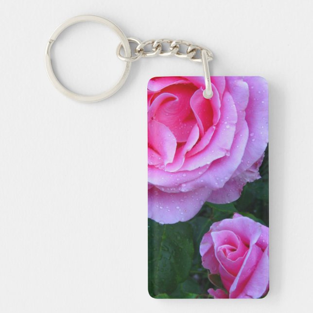 Porte-clés Joli Porte - clé acrylique rose rose (Devant)