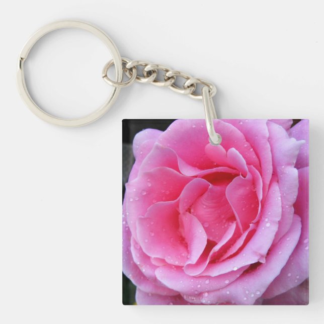 Porte-clés Joli Porte - clé acrylique rose rose (Devant)