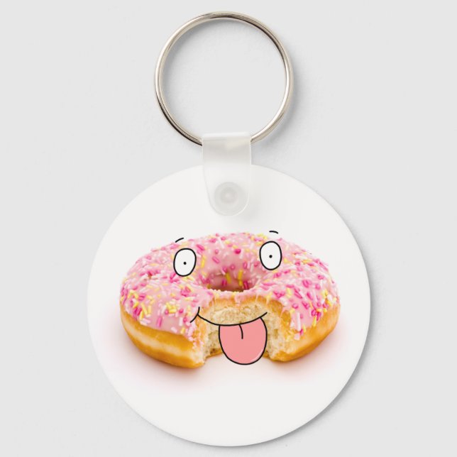 Porte-clés Joli porte - clé de couleur beignet rose (Recto)