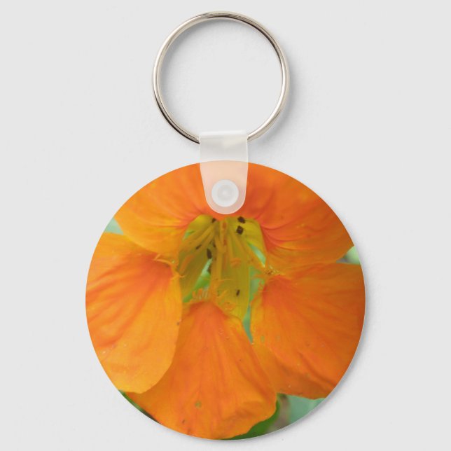 Porte-clés Joli Porte - clé de fleurs de Nasturtium Orange (Recto)