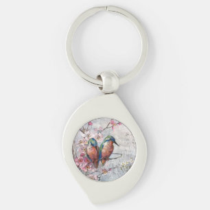 Porte-clés Joli Porte - clé de pêcheurs et de fleurs peints