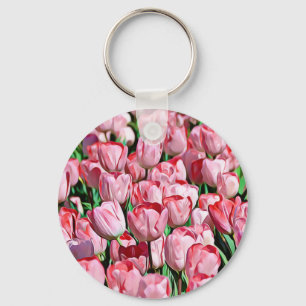 Porte-clés Joli Porte - clé de tulipes roses