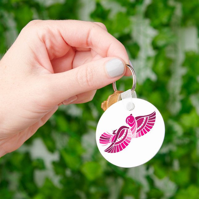 Porte-clés Joli Porte - clé d'oiseaux roses (Créateur téléchargé)