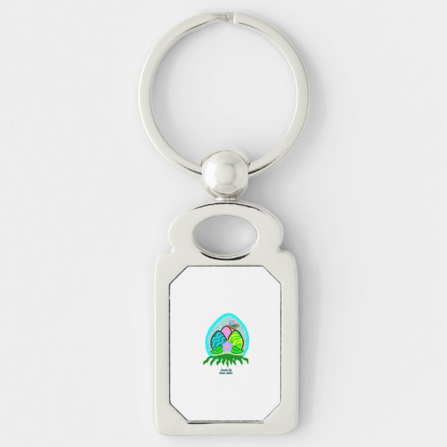 Porte-clés Joli Porte - clé Rectangle OEufs de Pâques (Devant)
