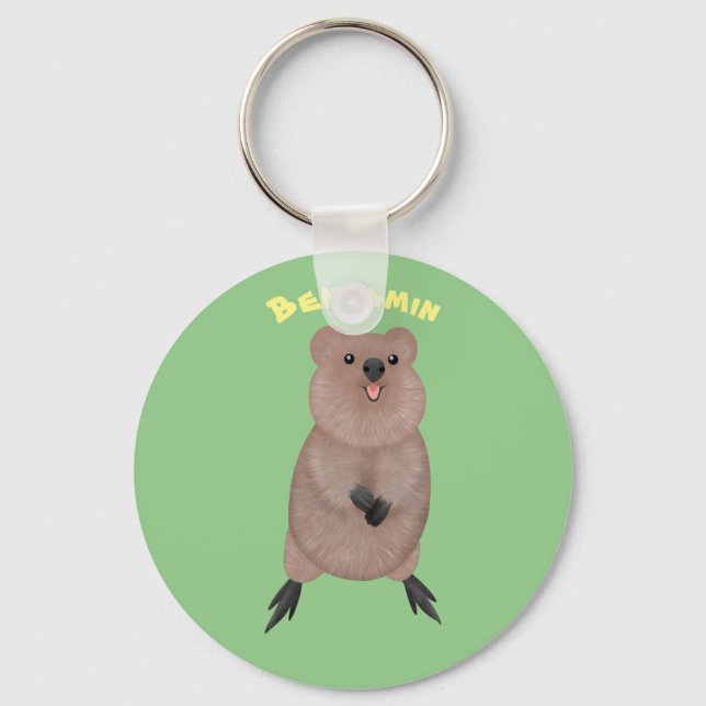 Porte-clés Joli sourire mignon dessin animé quokka (Recto)