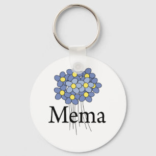Porte-clés Joli T-shirt Fleur Bleue pour MeMa