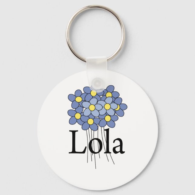 Porte-clés Joli T-shirt Lola Fleur Bleue (Recto)