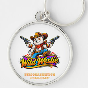 Porte-clés Joli Westie Cowboy Chien Dessin Animé Western Orig