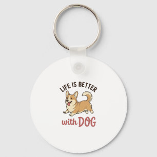 Porte-clés Jolie conception de la vie de chien Corgi est meil