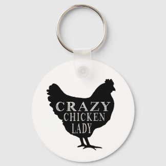Porte-clés Jolie dame folle de poulet