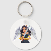 Jolie femme Ange aux ailes ouvertes et épée