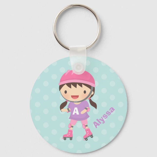 Porte-clés Jolie Fille Patineuse Pour Filles (Recto)