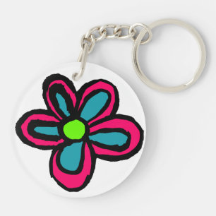 Porte-clés Jolie Fleur Rose