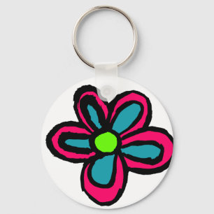 Porte-clés Jolie Fleur Rose