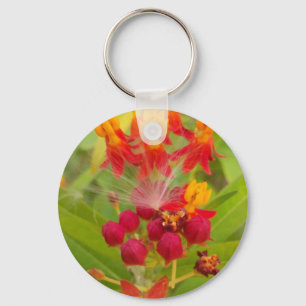Porte-clés Jolie florale colorée avec Milkweed Art Imprimer