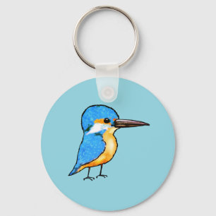 Porte-clés Jolie illustration de martin-pêcheur bleu