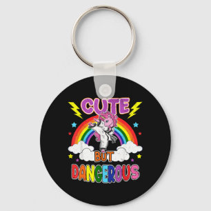 Porte-clés Jolie mais dangereuse fille licorne karaté taekwon