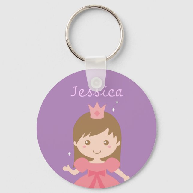 Porte-clés Jolie Princesse, Rose pour Petites Filles (Recto)