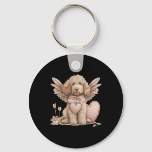 Porte-clés Jolie Saint-Valentin Goldendoodle Chien Cupidon Am