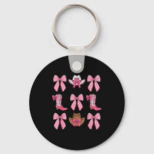 Porte-clés Jolies Bottes Et Chapeaux De Cowgirl Roses À Noeud