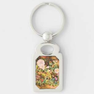 Porte-clés Jolies fleurs de pétunias vintage peinture florale