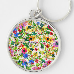 Porte-clés Jolies fleurs printanières colorées florales