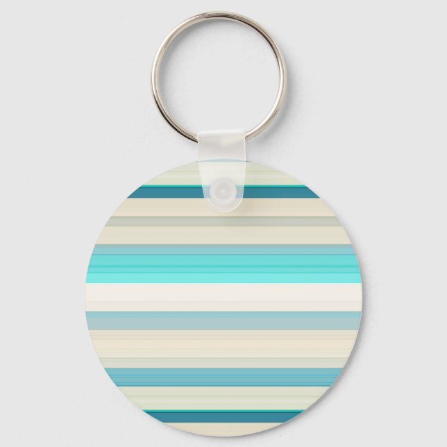 Porte-clés Jolies rayures aqua blanc (Recto)