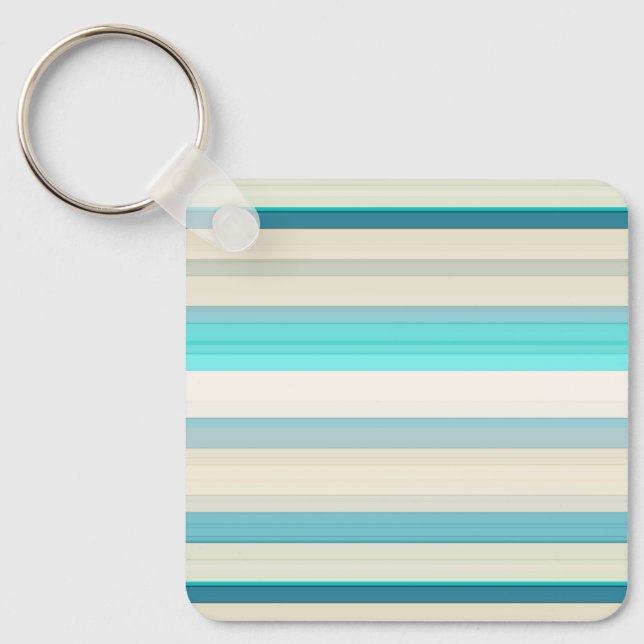 Porte-clés Jolies rayures aqua blanc (Recto)