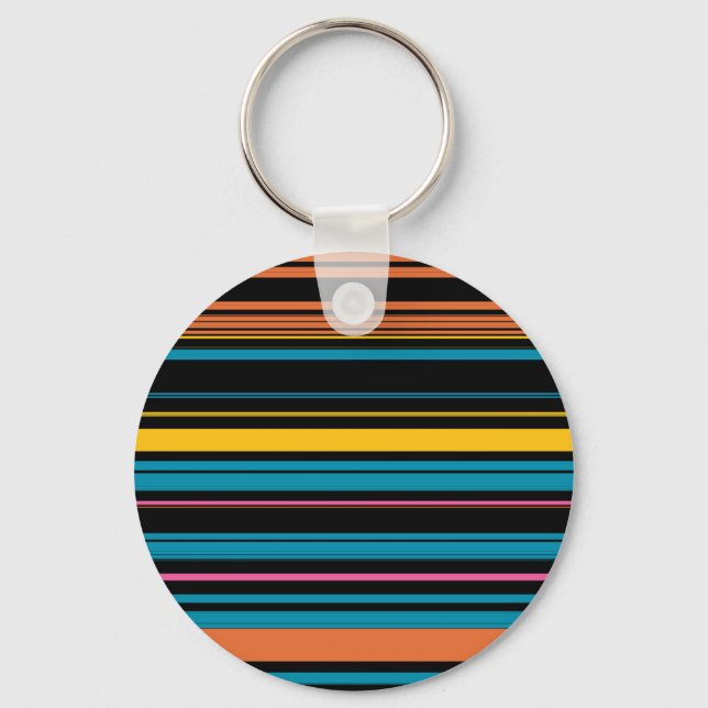Porte-clés Jolies rayures noir bleu (Recto)