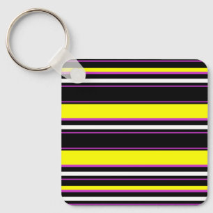 Porte-clés Jolies rayures noires jaunes