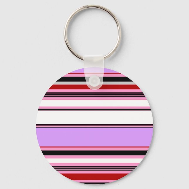 Porte-clés Jolies rayures rouge violet (Recto)