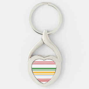 Porte-clés Jolies rayures vert jaune