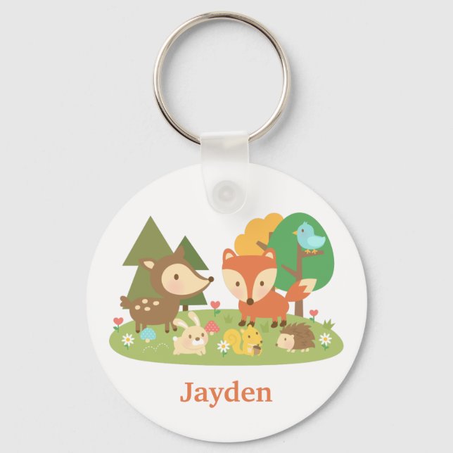 Porte-clés Jolis Animaux de la Forêt pour les Enfants (Recto)