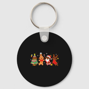 Porte-clés Jolis chiens teckel arbre de Noël gingerbread San