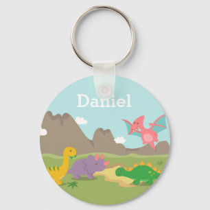 Porte-clés Jolis Dinosaures Colorés Enfants Personnalisés