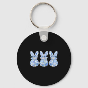 Porte-clés Jolis Lapins Patchwork Coquette Nœud Œufs Joyeuses