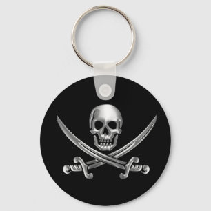 Porte-clés Jolly roger de chrome
