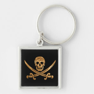 Porte-clés Jolly roger d'or