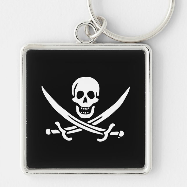 Porte-clés Jolly roger drapeau de pirate (Devant)